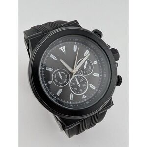 Aldo Watch Men 49mm Case Black Silicone Band- New Battery